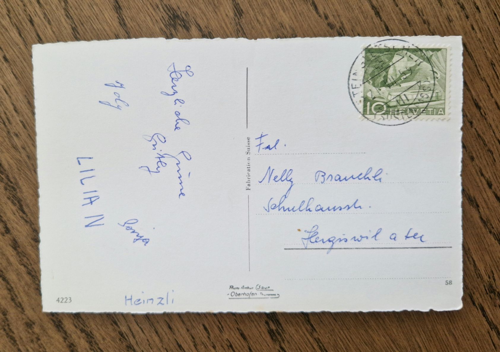 Ansichtskarten: Vierbildkarte Susten, Oldtimer 1959 – Gebraucht aus Ebikon von Donar50 2