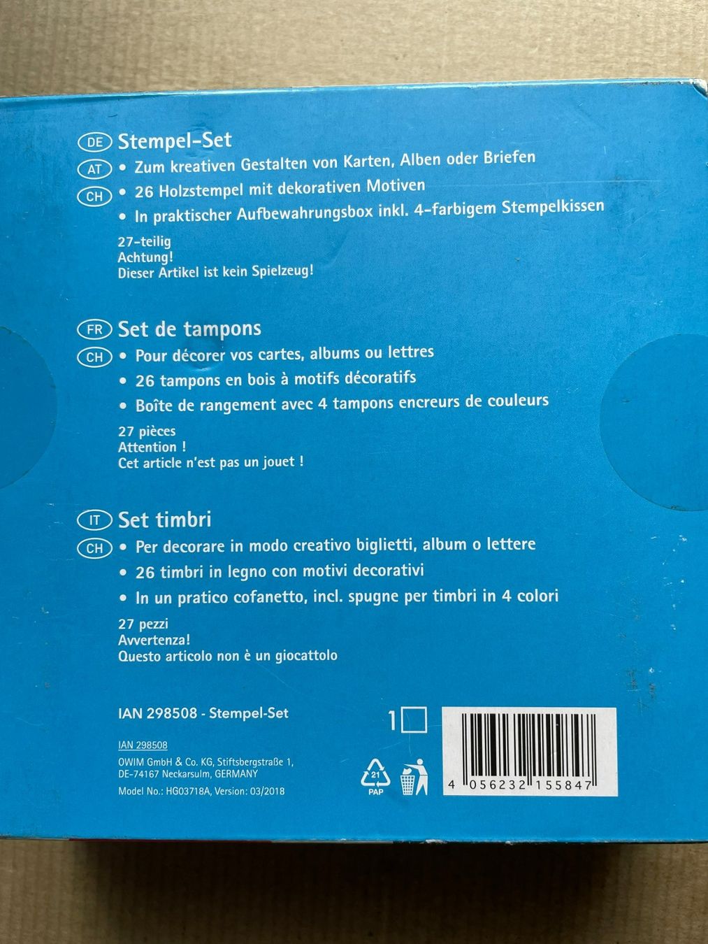 Stempel: Kinder Stempel-Set 27-teilig – Neu und originalverpackt aus Pratteln von 66werni 1