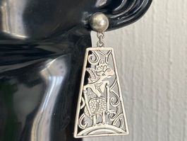 Boucles d'oreilles vintage argent 950  Wayang  Indonésie