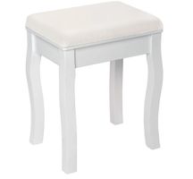 Schminkhocker Vintage, gepolstert, mit Massivholzbeinen, 40