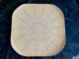 Vintage Dekoplatte gelb