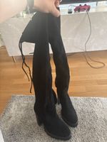 Overknee Stiefel schwarz mit Absatz, guter Zustand