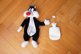Bettflasche Plüschtier Sylvester Looney Tunes guter Zustand