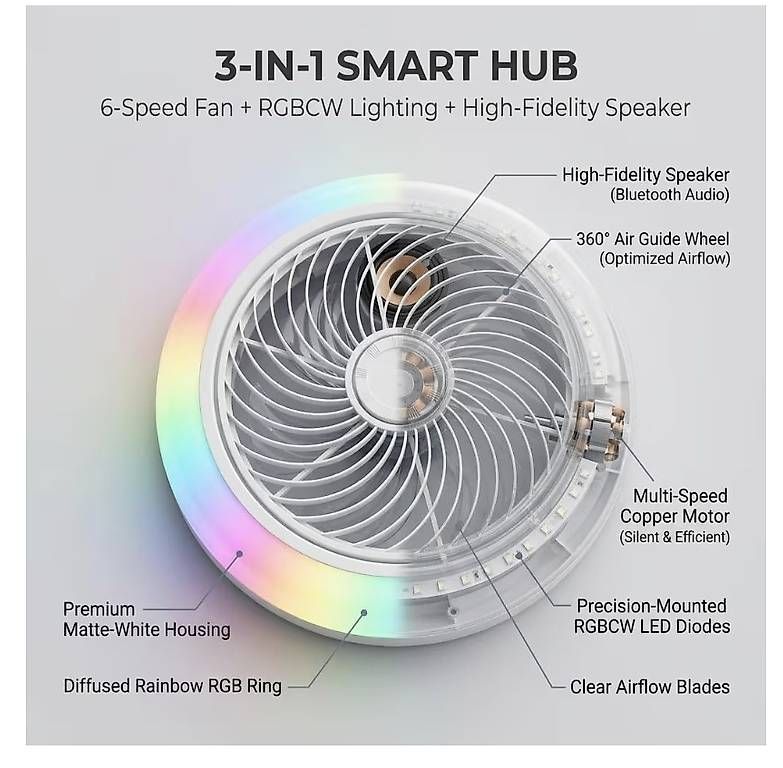 Ventilatori: Oyajia RGB LED Deckenventilator mit Bluetooth-Lautsprecher – Usato da Stettfurt venduto da Jezaig1989 1