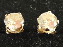 Boucles d'oreilles Argent 925 Topazes 6 mm ☆☆☆ comme neuves☆