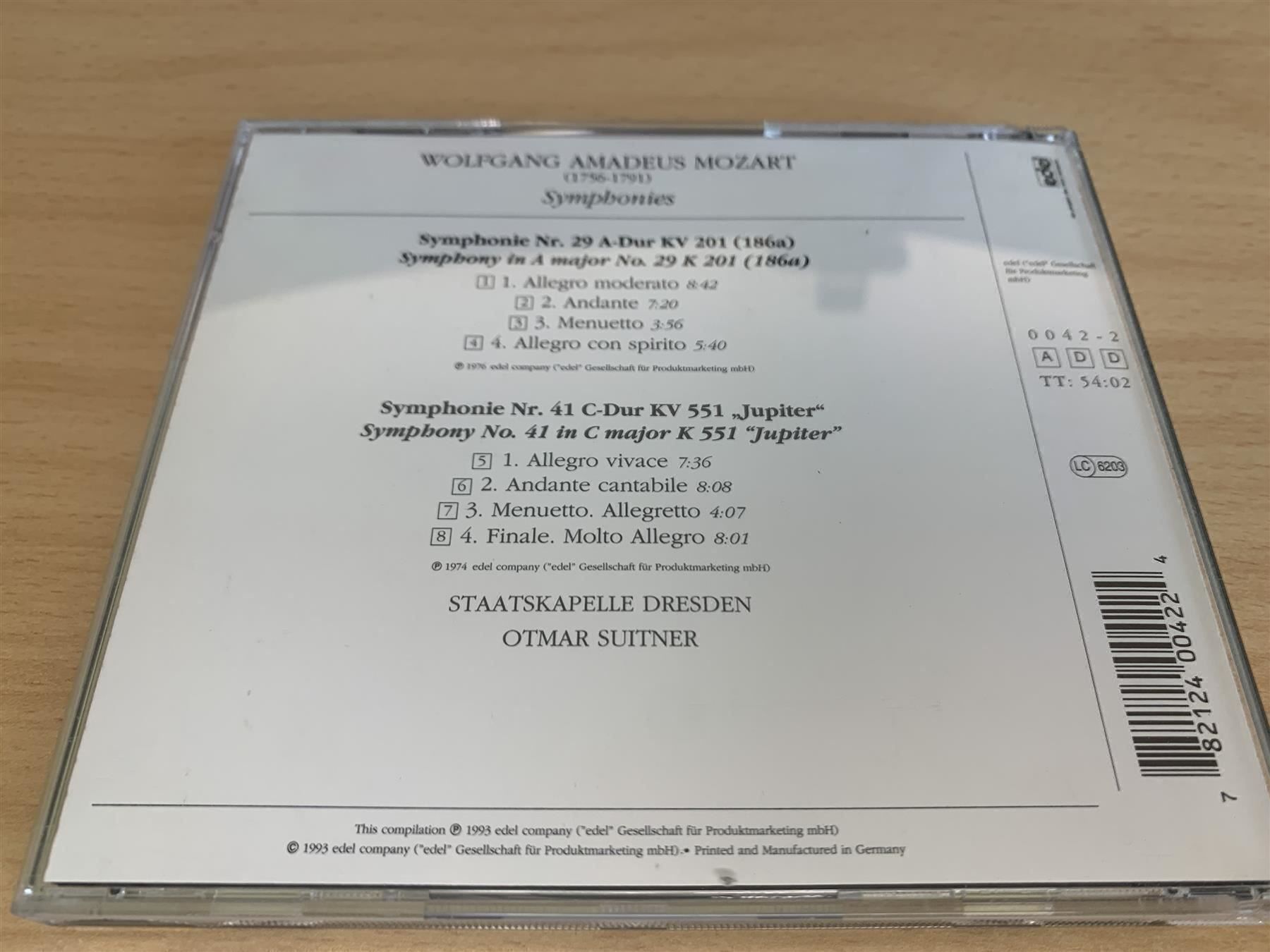 CD: Wolfgang - Symphonies No.41 & No.29 – Usato da Rikon im Tösstal venduto da Alpenmutz 1