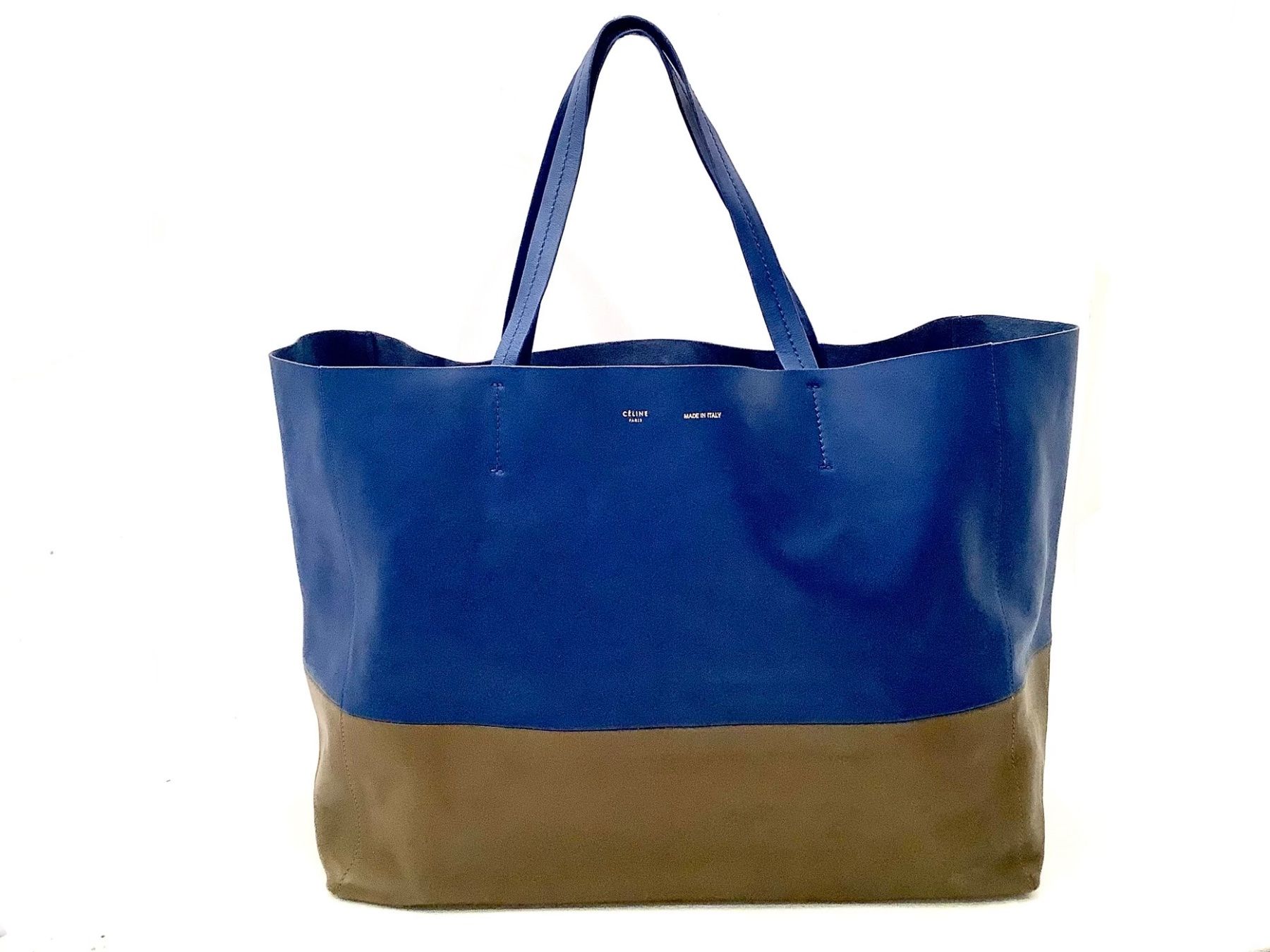 Celine Borse da donna: Céline Cabas Lammleder Blau/Braun Top – Nuovo (secondo la descrizione) da Küsnacht ZH venduto da Vuit-on