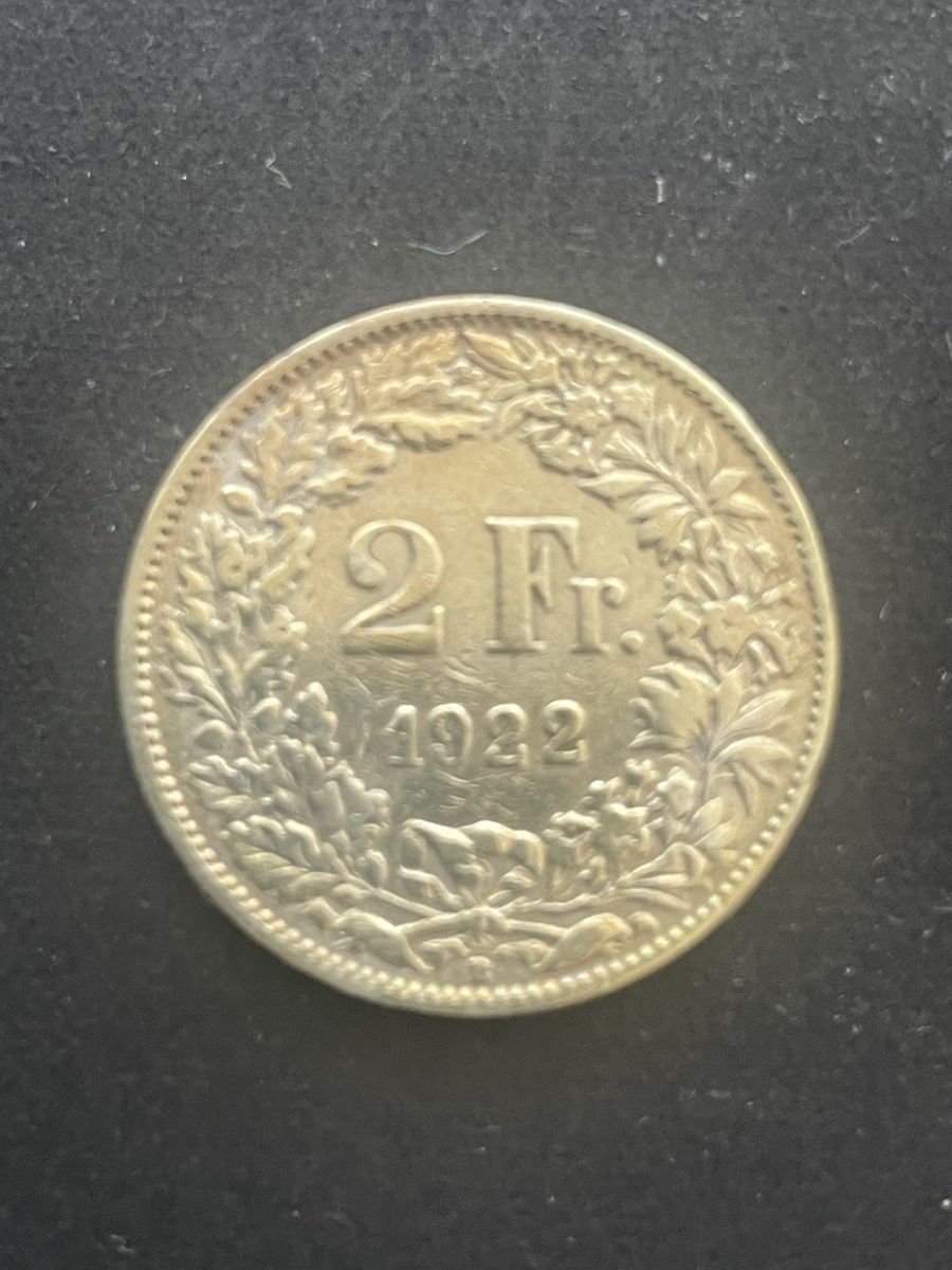 Tutti le monete: 2.- Silber CH Jahr 1922 – Usato da Meierskappel venduto da Hala03 1