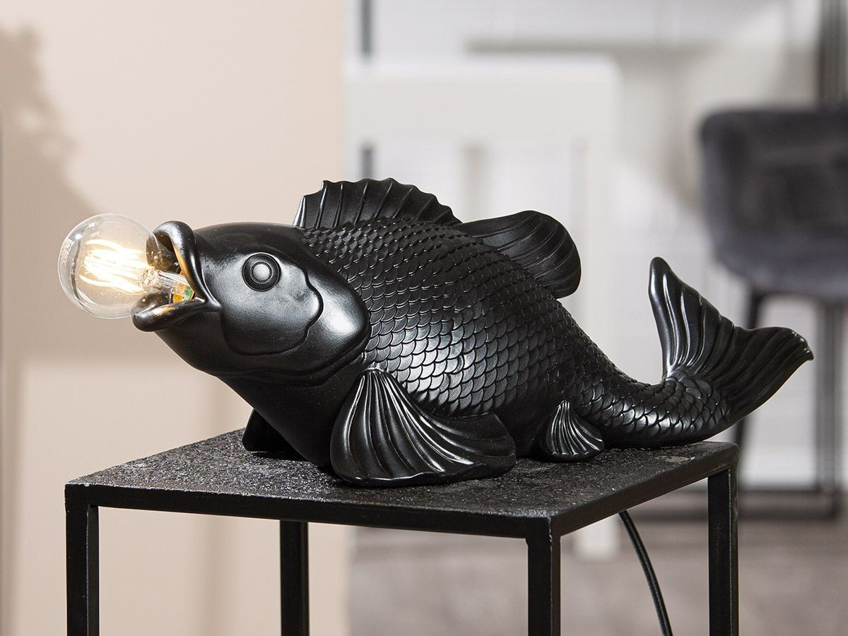 Lampade: Koi Fisch Lampe Schwarz – Nuovo e nell'imballaggio originale da Schaffhausen venduto da AtelierPudesco