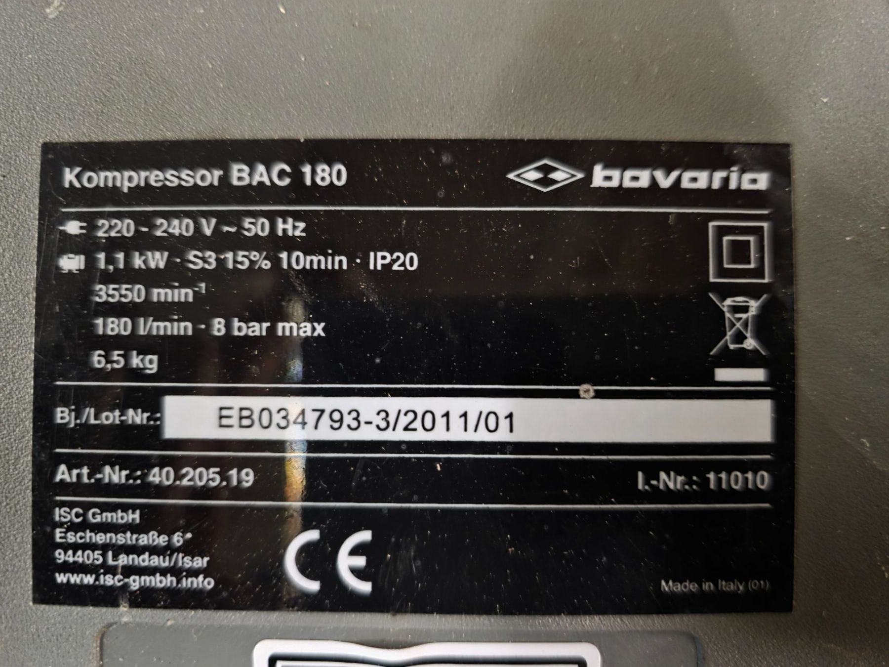 Compressori: Bavaria BAC 180 Kompressor – Usato da Kirchlindach venduto da rey_g5wn 4