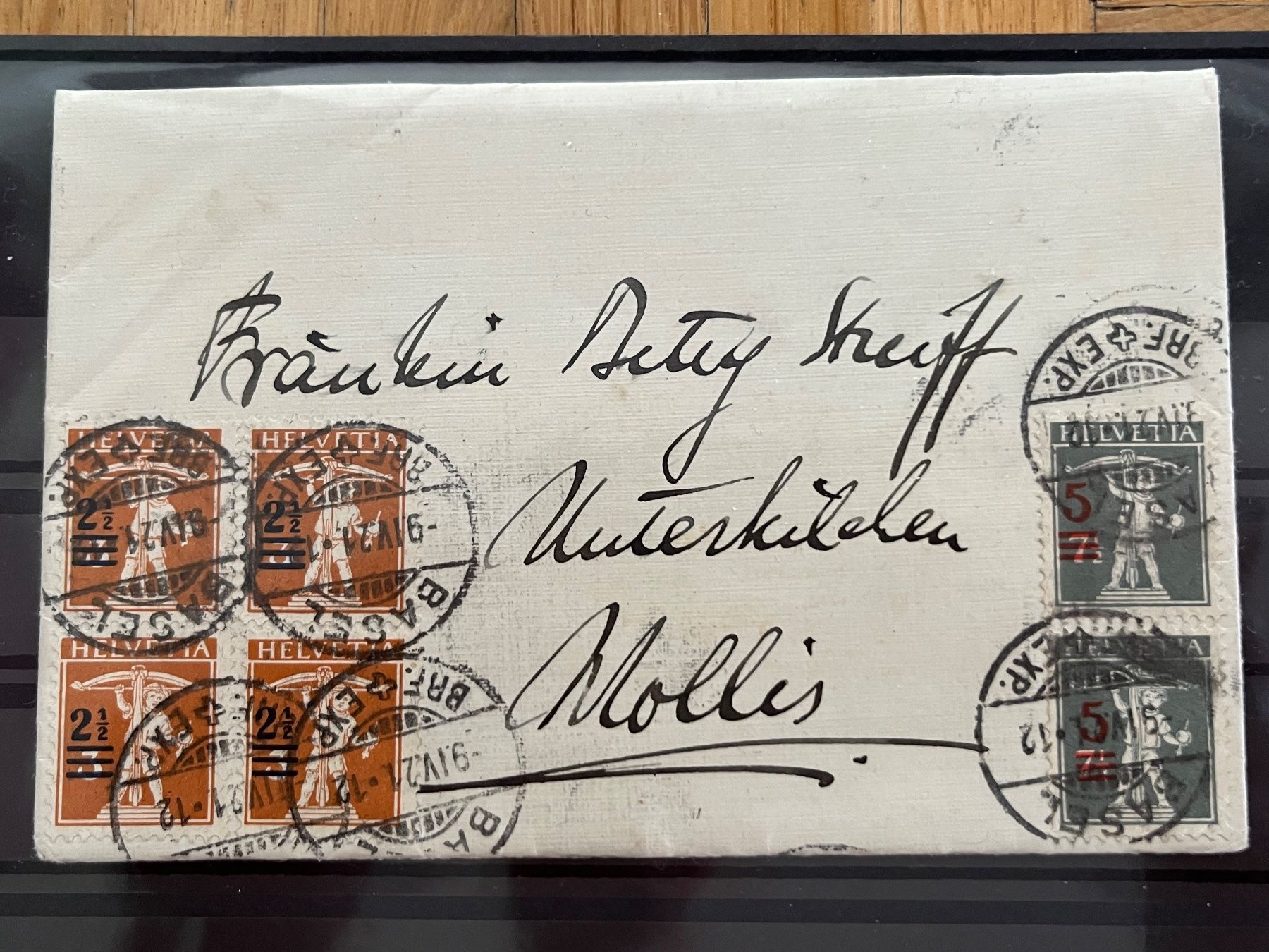 Tutti i francobolli: Brief Basel - Mollis, 1921, BRF-EXP. – Usato da Romanshorn venduto da luxcollect