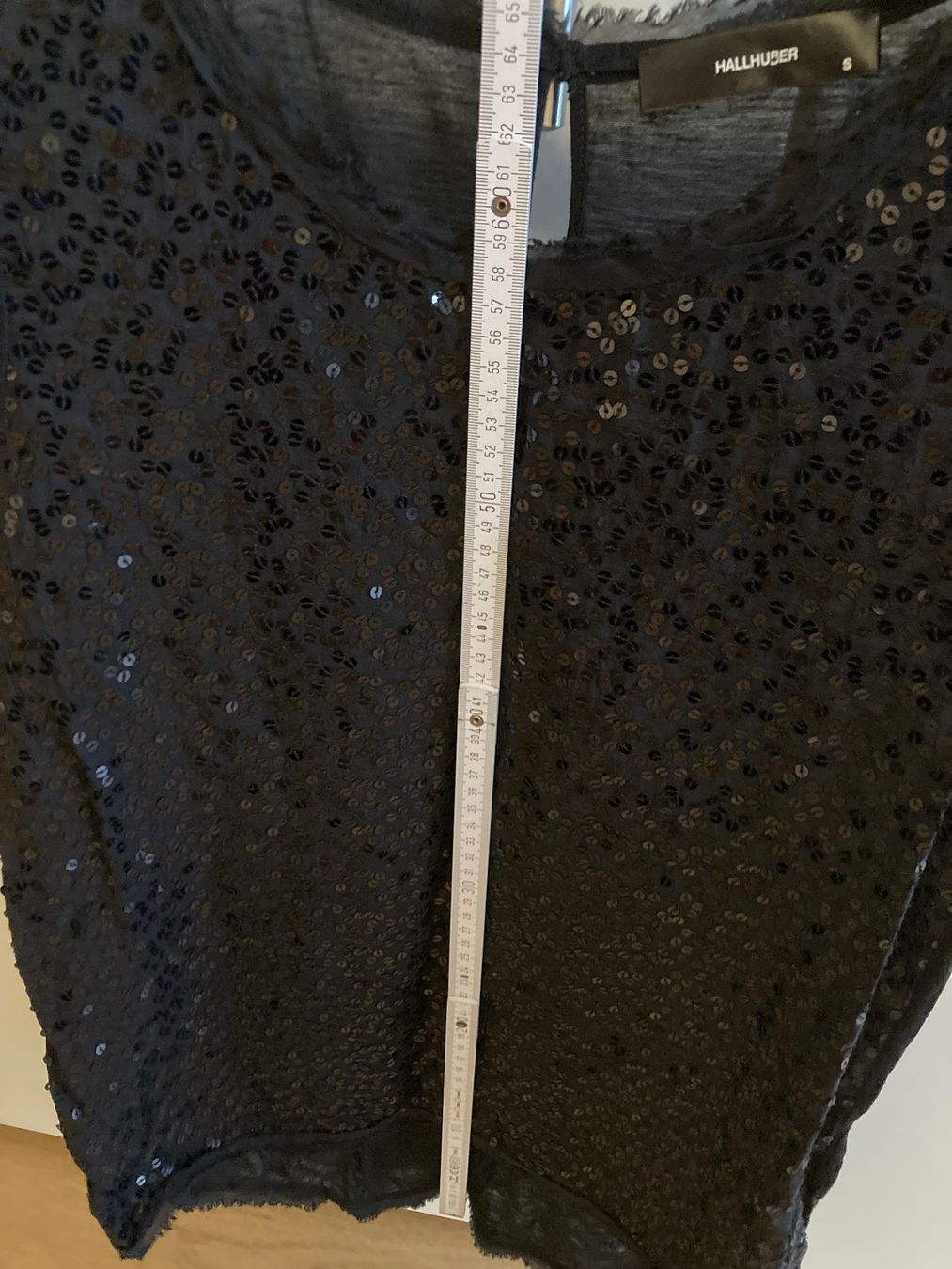 Hallhuber Tops: Glitzer-Top Schwarz Hallhuber; Gr. S – Gebraucht aus Zürich von LisM. 7
