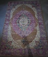 Persischer Vintage-Teppich, lila/beige, einzigartiges Design