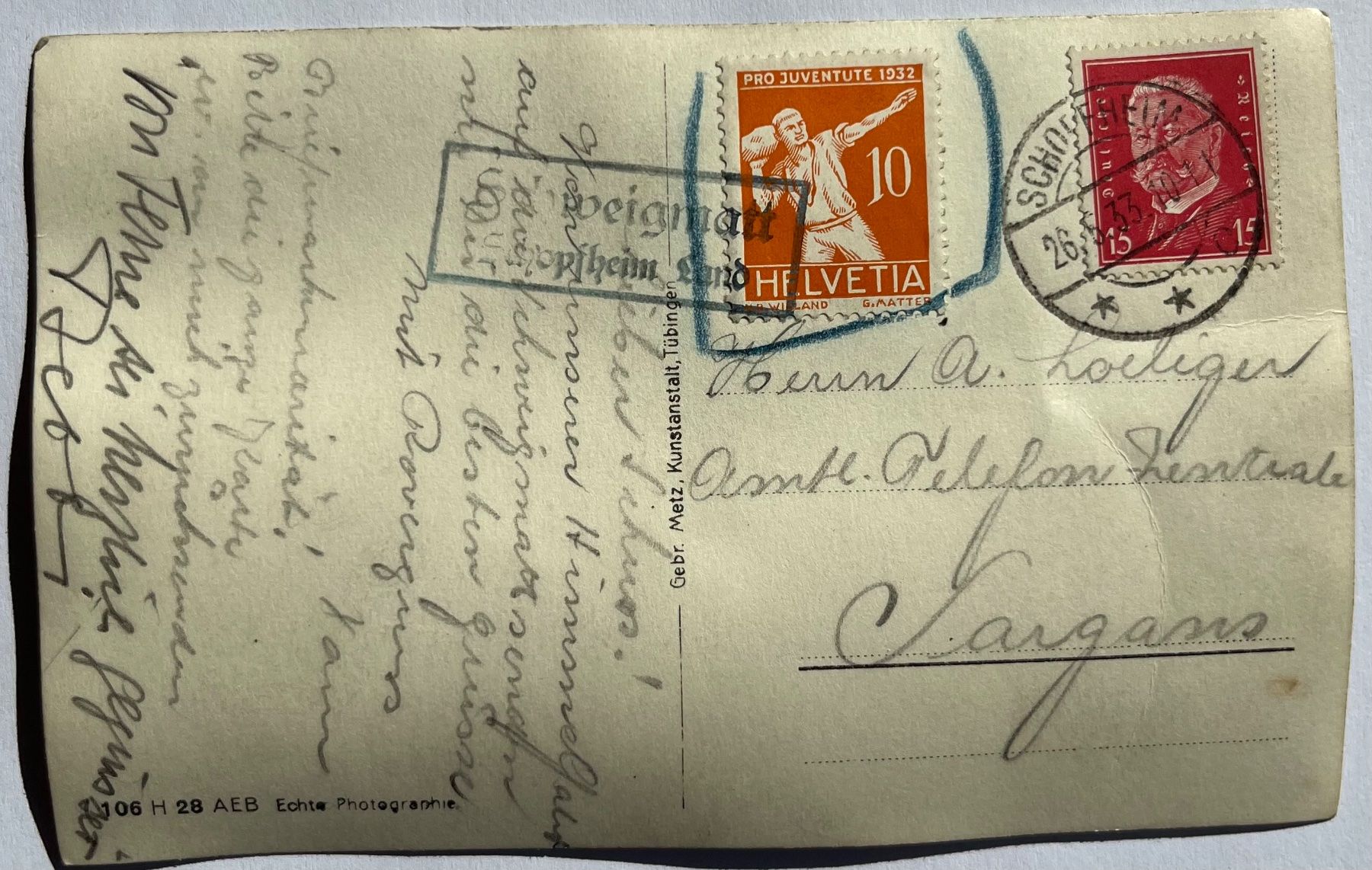 Cartoline postali: Antike Ansichtskarte Luftkurort Schweigmatt – Usato da Eschen venduto da ulr_qys2 1