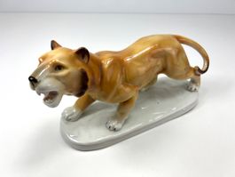 CARL SCHEIDIG Porzellan Figur Löwin Modell 7328 ca 1950–60er
