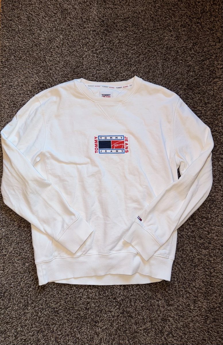 Tommy Hilfiger Maglioni & Felpe: Tommy Jeans Pullover weiss Grösse L – Usato da Itingen venduto da Milan.