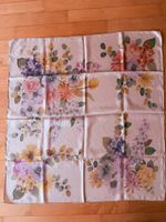 Seiden Schal / Foulard / Tuch mit Blumen Motiven
