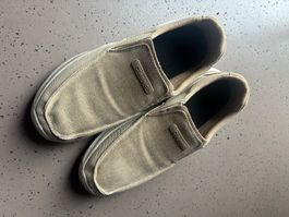 Slip-on Schuhe Classic beige Textil gebrauchter Zustand