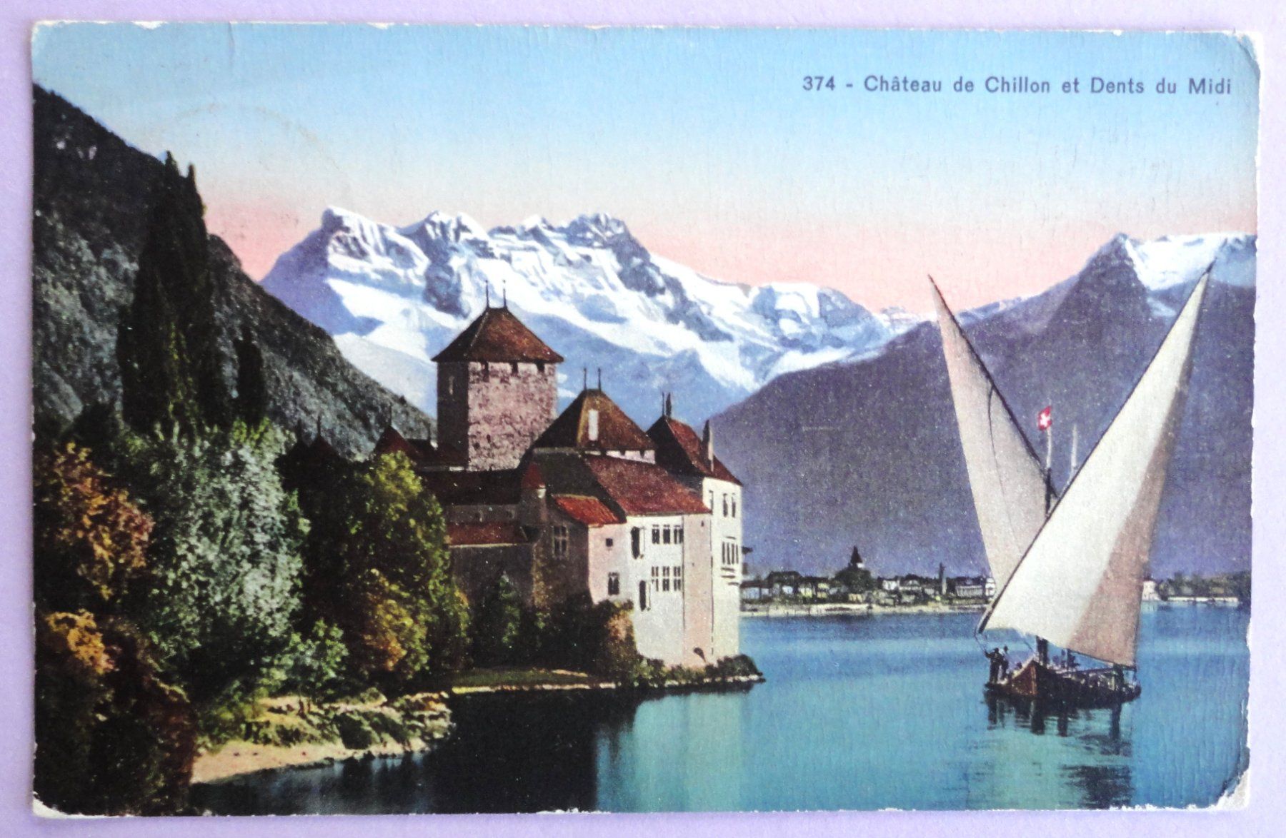 Ansichtskarten: Château de Chillon et Dents du Midi – Defekt aus Fétigny von Billy2miny