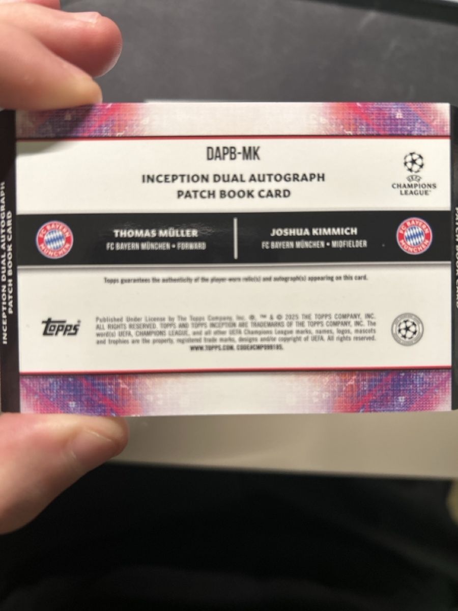 Topps Carte collezionabili: Topps Inception Dual Auto Patch Thomas Müller Kimmich /10 – Usato da Greppen venduto da hcv_cc2r 1
