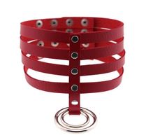 NEUES Halsband rot mit dem Ring der O - 220291