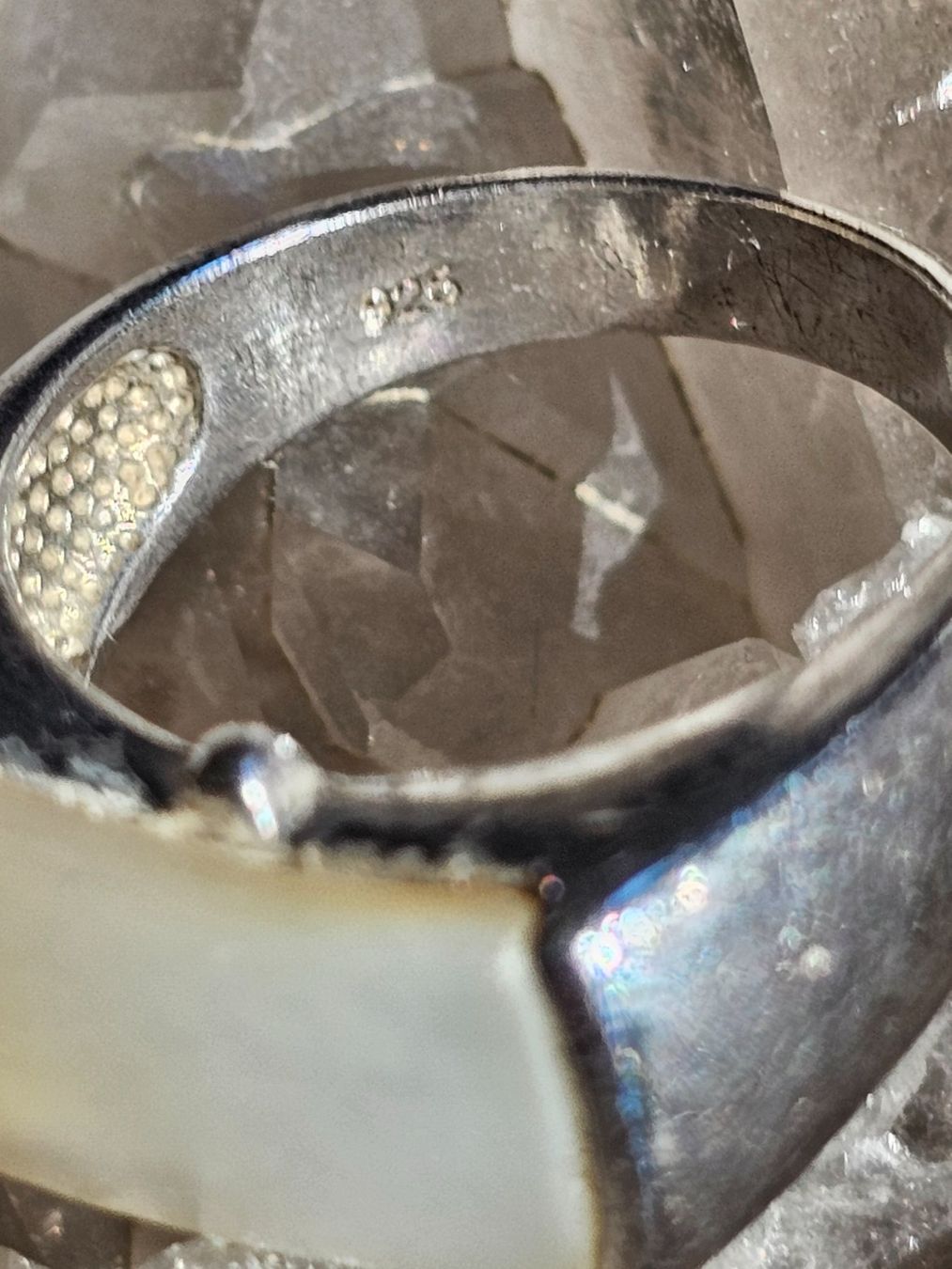Anelli: 925 Silber Ring mit hellem Schmuckstein | Gr. 57 – Usato da Zürich venduto da MaisonBelleCachetAJ 3