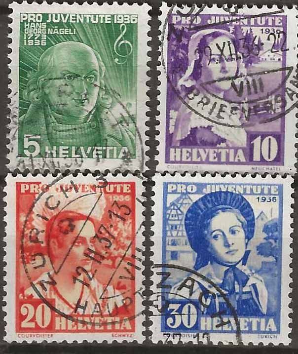 Alle Briefmarken: PJ036 - Pro Juventute 1936 obl. – Gebraucht aus Trélex von Phil_Albert