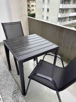 Balkontisch Set Metall schwarz