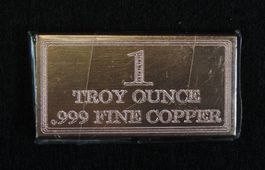 1 Unze Feinkupfer Barren .999 Edelmetall