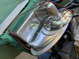 Fleischschneidemaschine Chrom Metall mit grossem Rad eins...