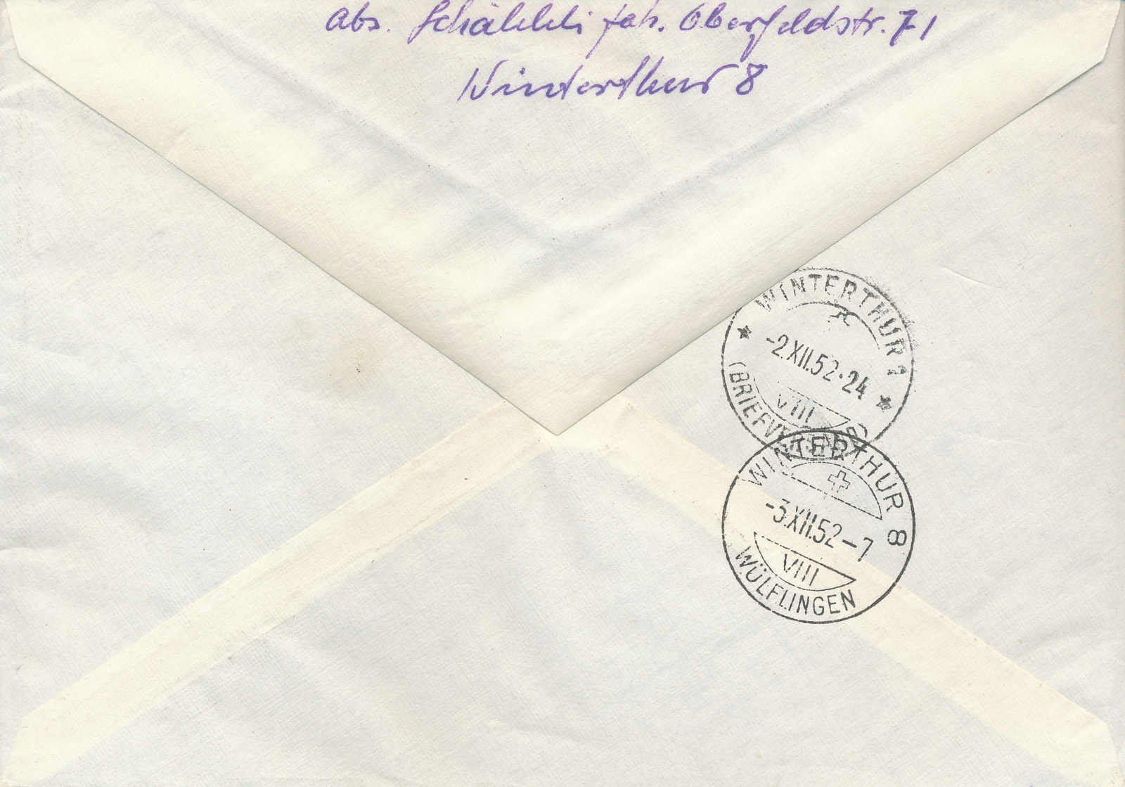 Tutti i francobolli: 1952, BERN, eingeschriebenes Satz-FDC nach Winterthur – Usato da Rheinfelden venduto da iamello 1