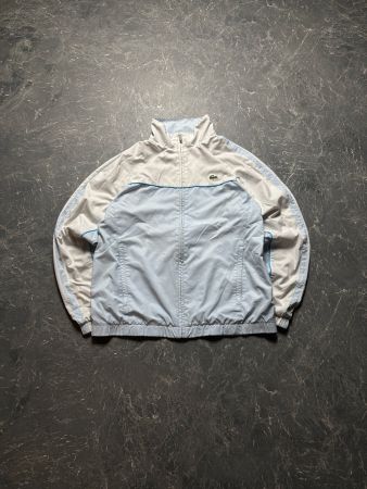 Vintage Lacoste Jacke Babyblau Weiss (M)