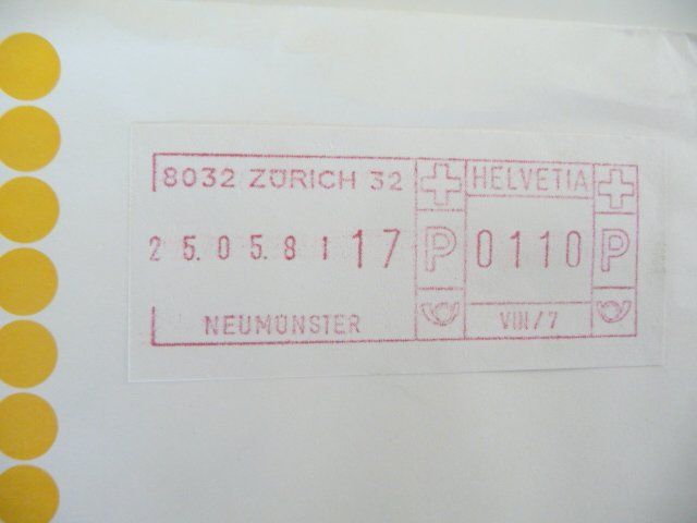 Alle Briefmarken: 1981  FRAMA-Schaltergeräte  Sonderbeleg ET – Neu (gemäss Beschreibung) aus Kloten von zimboida 1