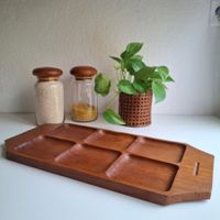 Plateau de service apéro en teak 1960 vintage