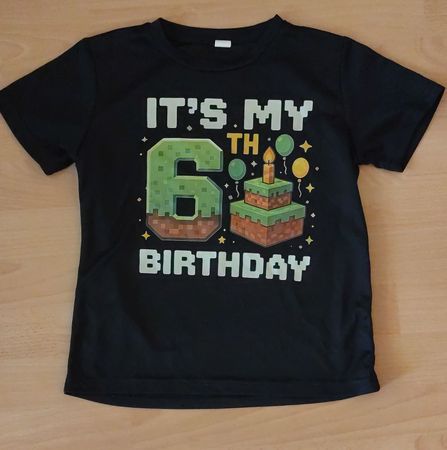 Cooles Minecraft-Shirt zum 6. Geburtstag - Grösse 128