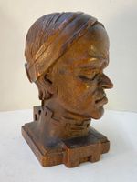 Vintage Handgeschnitzte Holzbüste von Richard Wagner