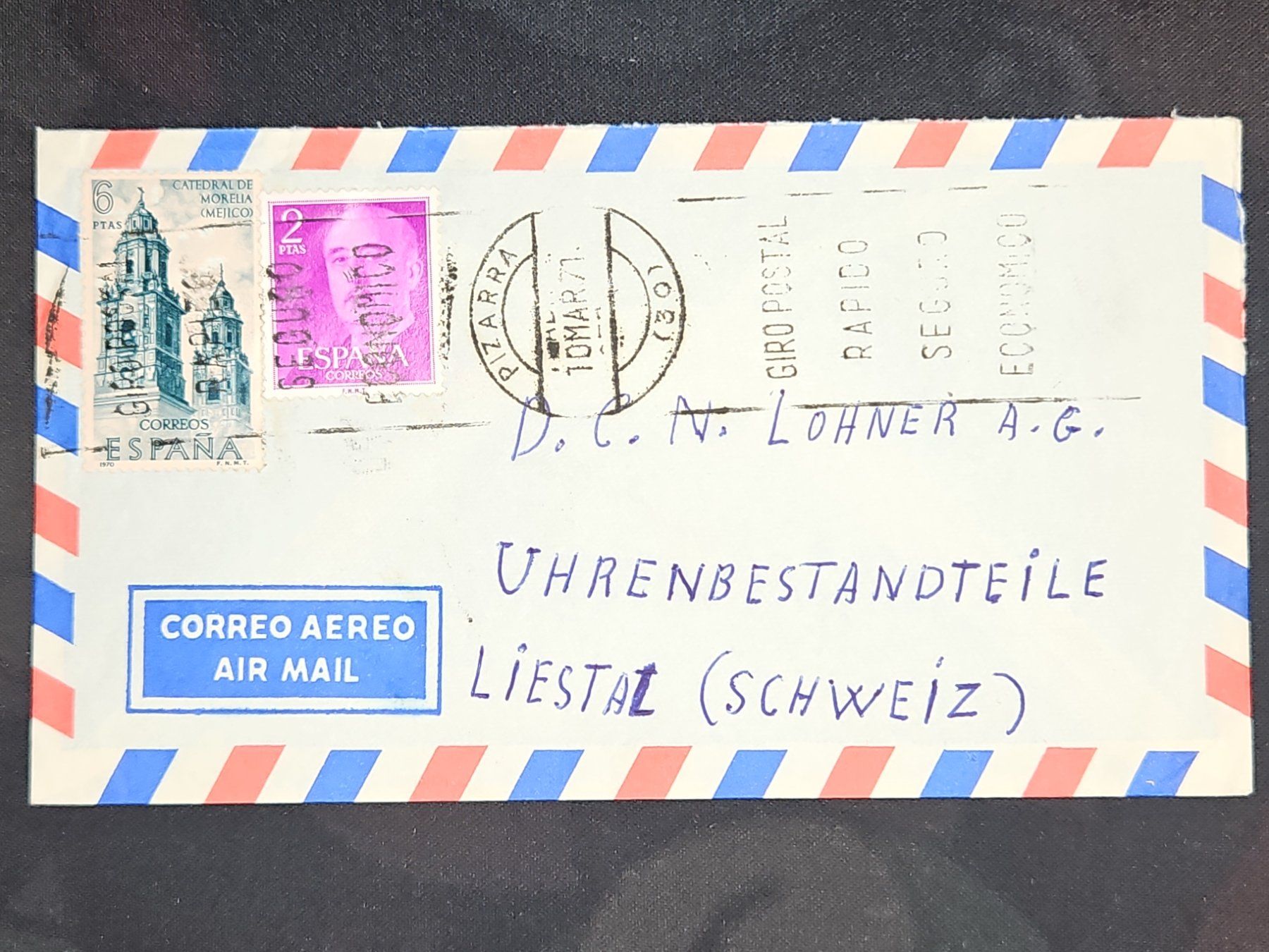 Tutti i francobolli: CL25 Enveloppe + Timbre Espagne 1971 – Usato da Cousset venduto da Patrick_Collections