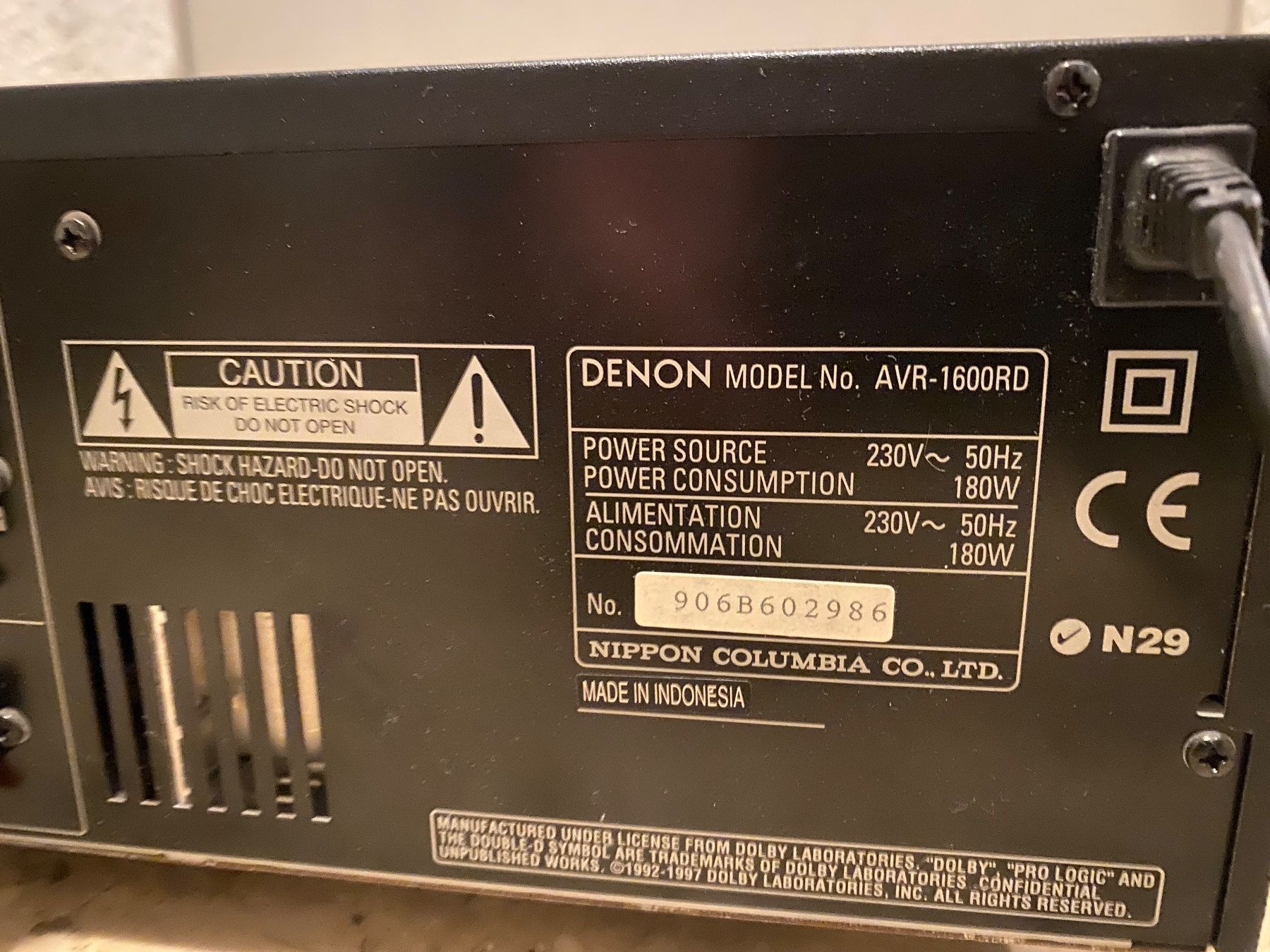 Denon Ricevitori: Denon AVR-1600 RD – Usato da Oberriet SG venduto da shanis 1