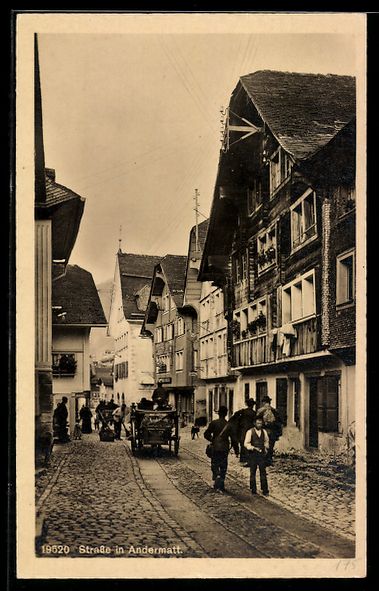 Cartoline postali: AK Andermatt, Straßenpartie im Ort – Usato da Berlin venduto da bartko-reher
