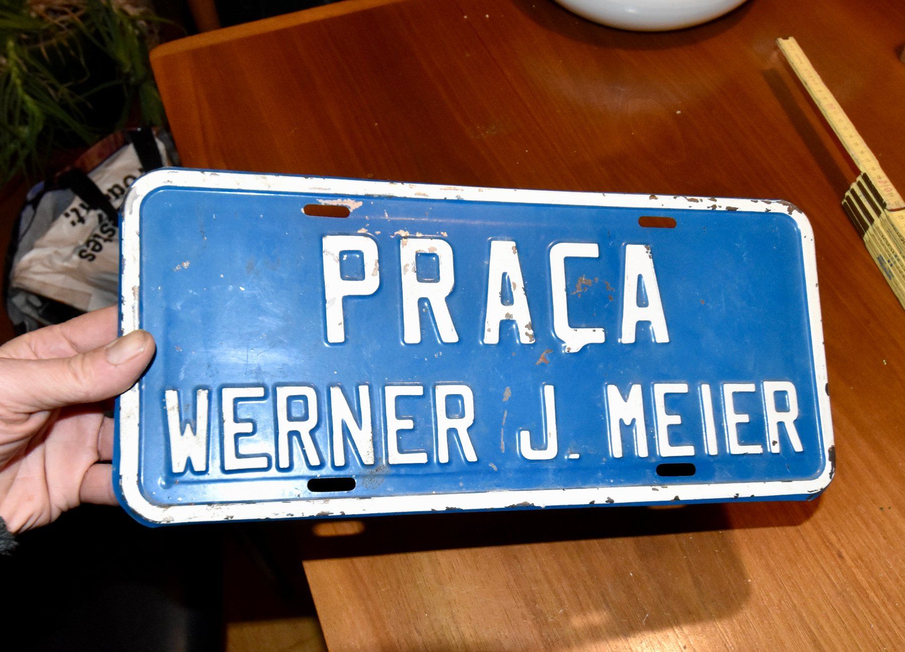 Schilder: VINTAGE Praca Werner J. Meier BLECHSCHILD brasilien? – Gebraucht aus Pfaffhausen von mono_rec