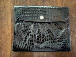 Elegante borsetta vintage nera effetto coccodrillo 💼👜✨