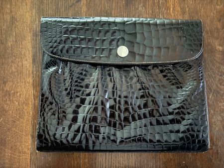 Elegante borsetta vintage nera effetto coccodrillo 💼👜✨