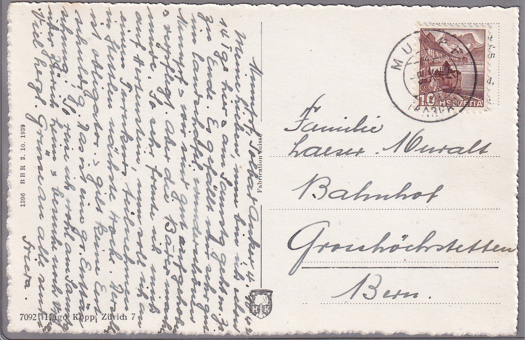 Cartoline postali: Mumpf (AG) 1942 – Usato da Orvin venduto da Pyaeschli 1