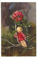 Künsterlin Mili Weber - Wichtelkind mit Alpenrose - 1937
