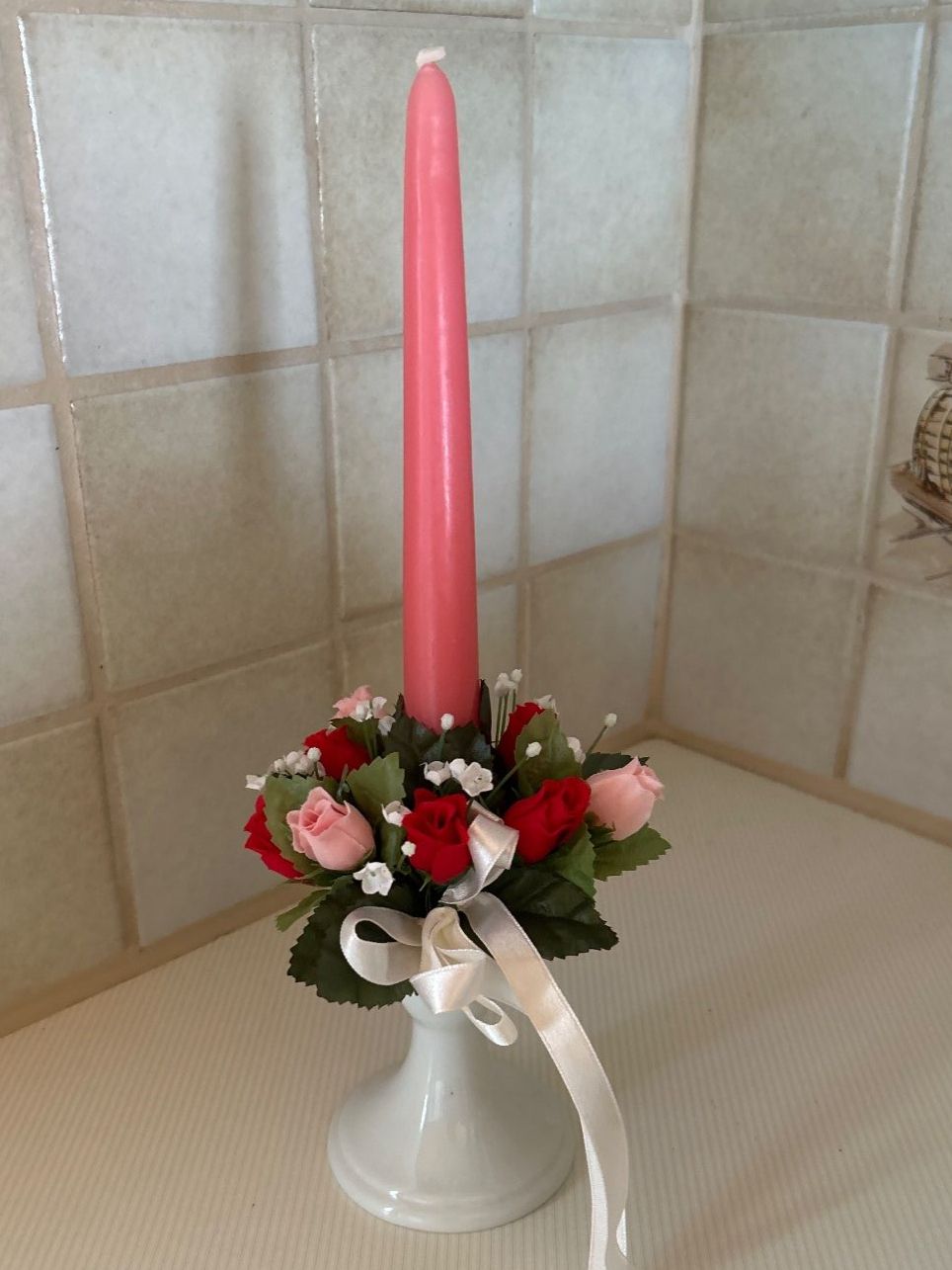 Portacandele: Romantischer Kerzenständer mit Rosenkranz – Nuovo e nell'imballaggio originale da Villnachern venduto da RicardoMary