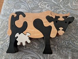 Holz-Kuh Puzzle Holzspielzeug für Kinder guter Zustand