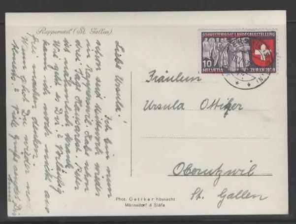 Ansichtskarten: RAPPERSWIL  1939  (I – Gebraucht aus Ruggell von Masescha 1