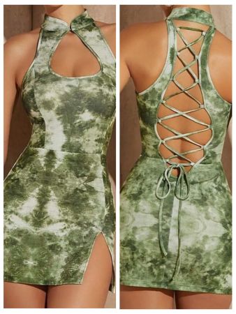 Schnürkleid, Drawstring, TIE-BACK DRESS, mini robe, verdana