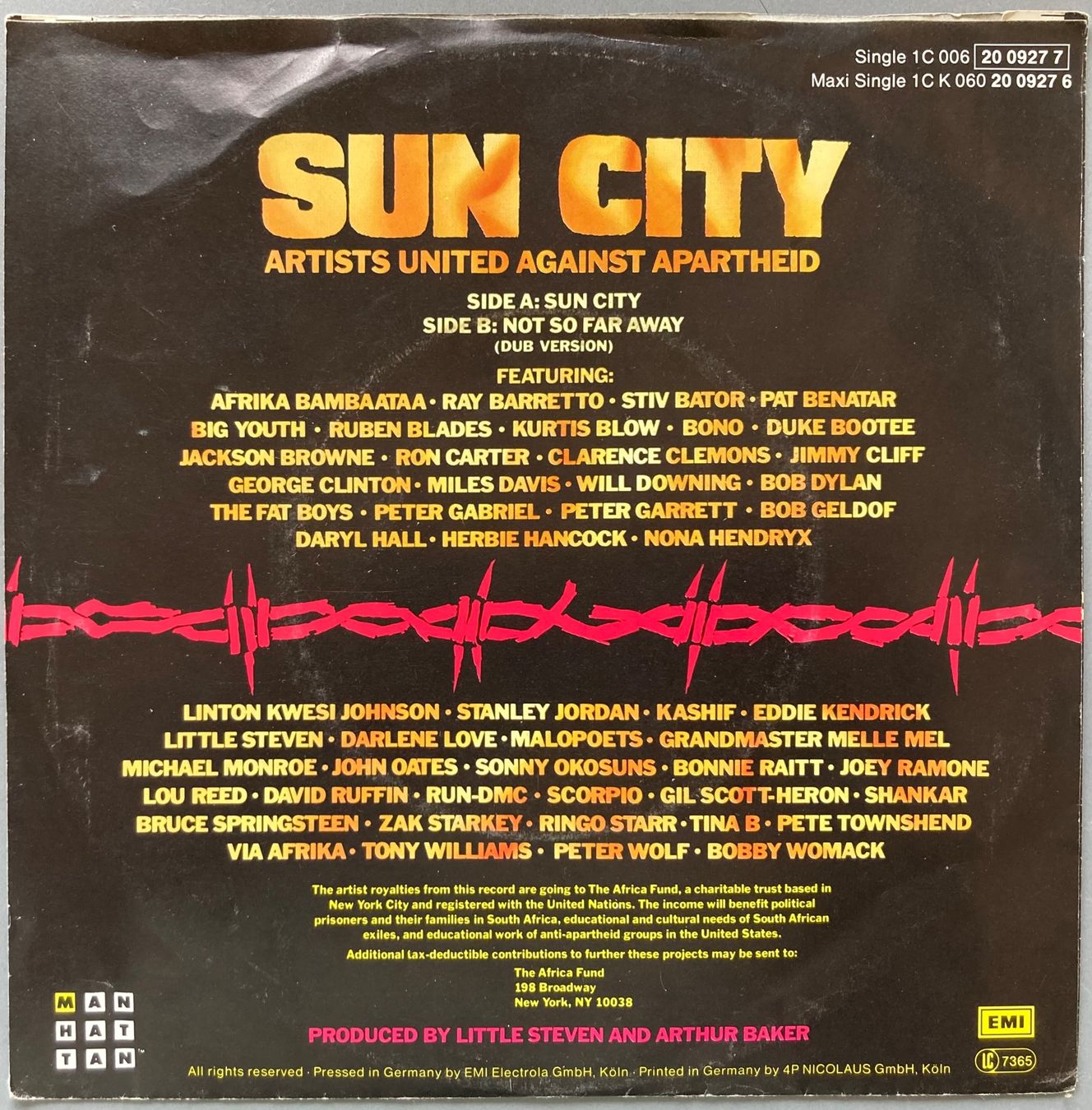 Dischi in vinile: ARTISTS UNITED AGAINST APARTHEID - SUN CITY – Usato da Poliez-Pittet venduto da Newtown-Records 1