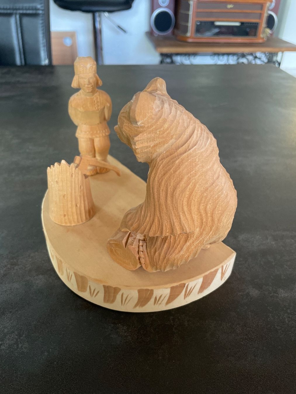Figuren: Figurine Bûcheron Ours en Bois Sculpter – Gebraucht aus Vallamand von Bricbracbroc82 2